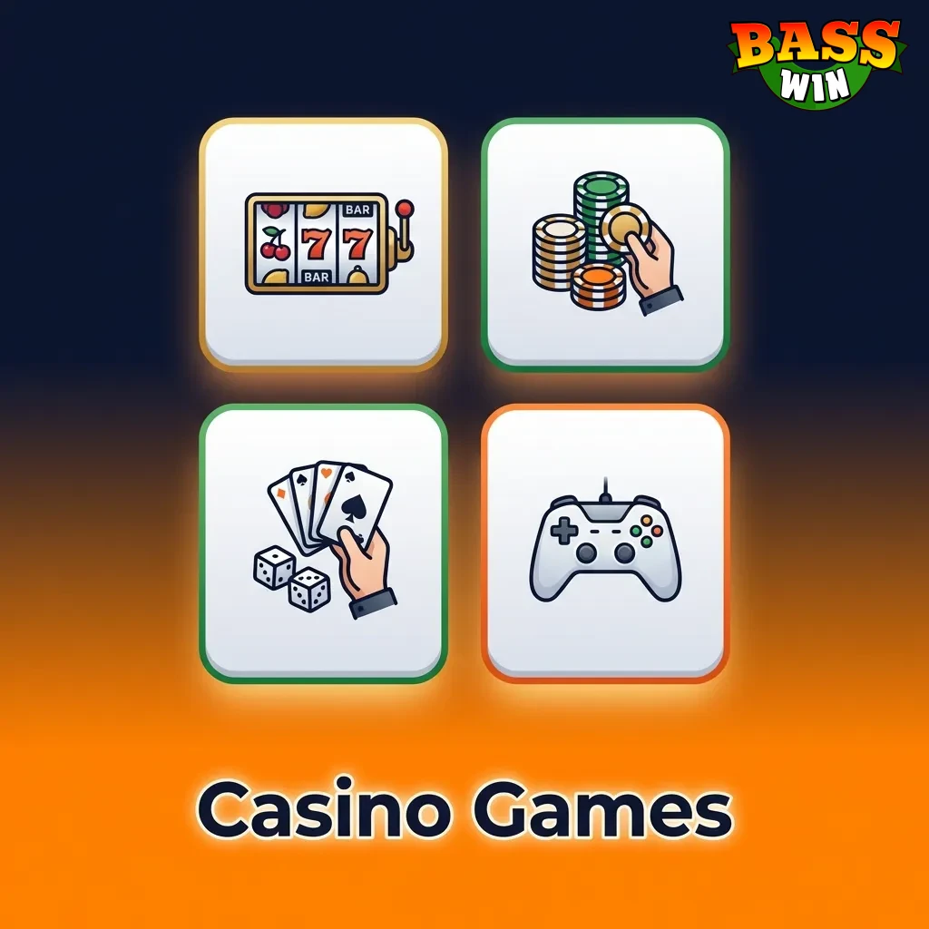 Casino gaming interface showing slots, table games, roulette, blackjack, and live dealer options available to players