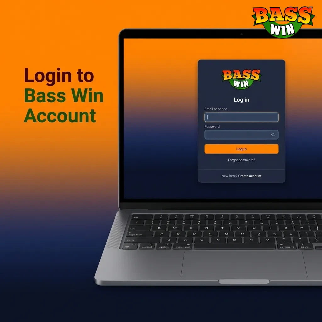 User entering email and password credentials to log into their Bass Win betting account dashboard
