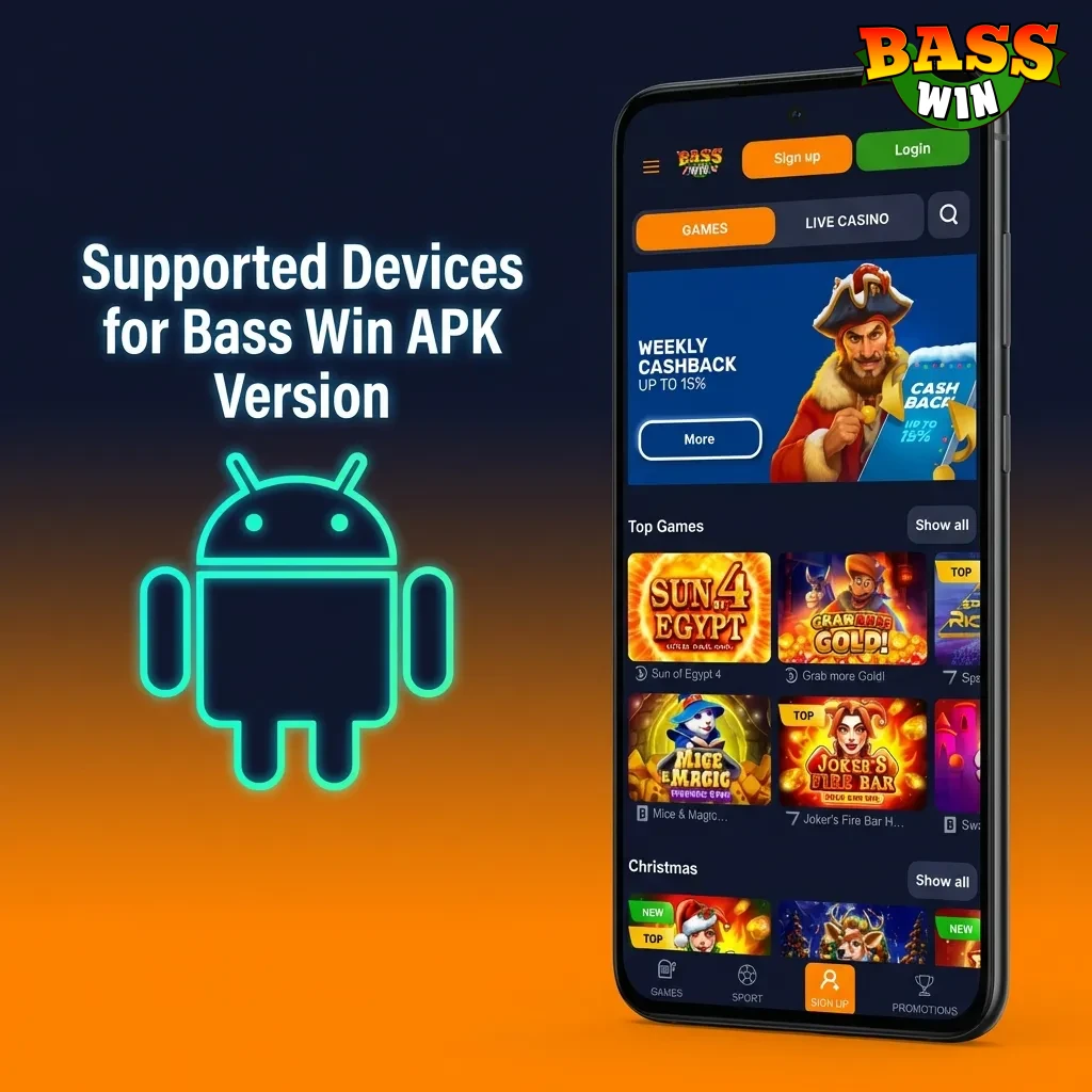 Table showing Bass Win APK compatibility across Android devices including Samsung, Sony, Huawei, OnePlus, Oppo, Google, Xiaomi, Poco