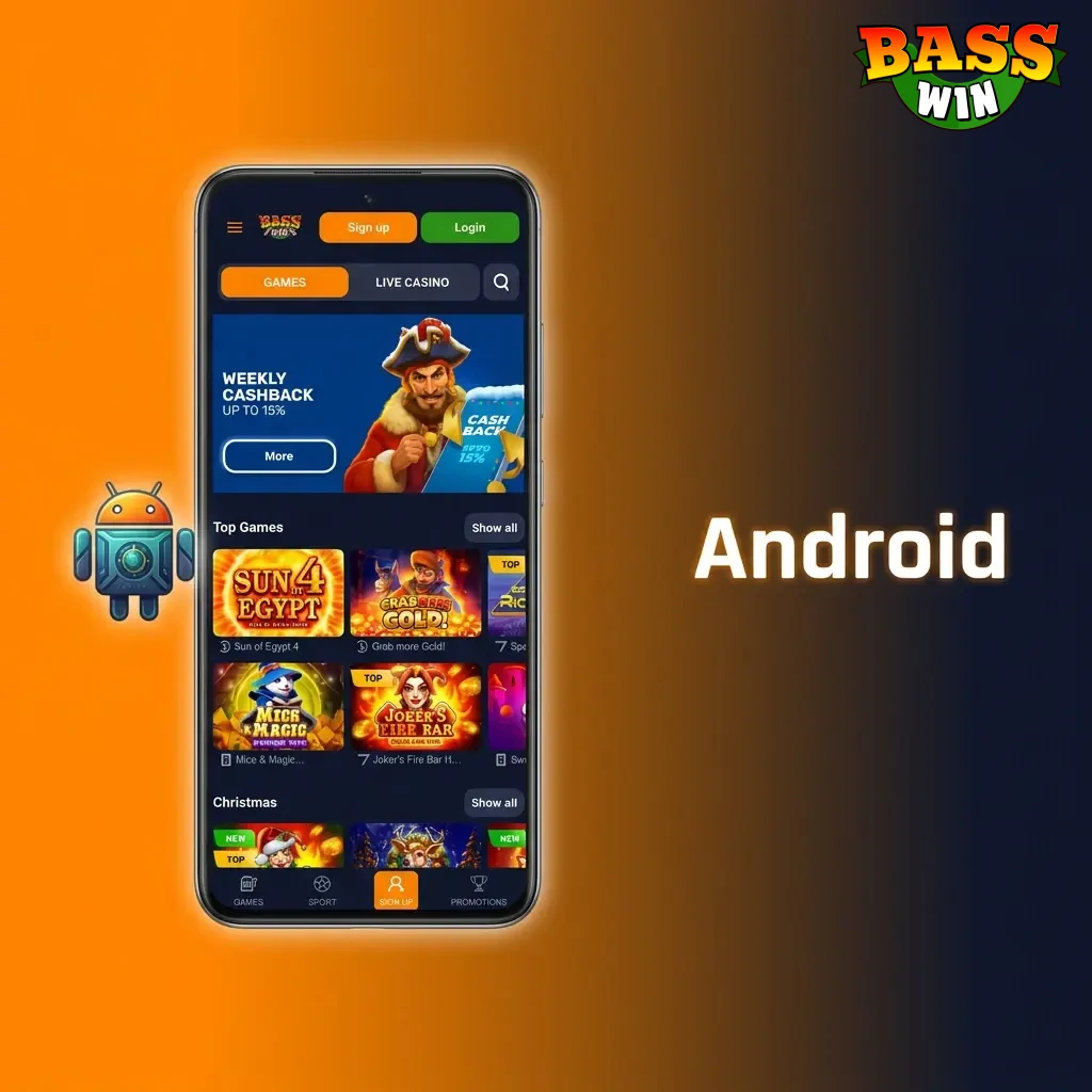 BassWin Android app APK download and installation steps on a mobile device