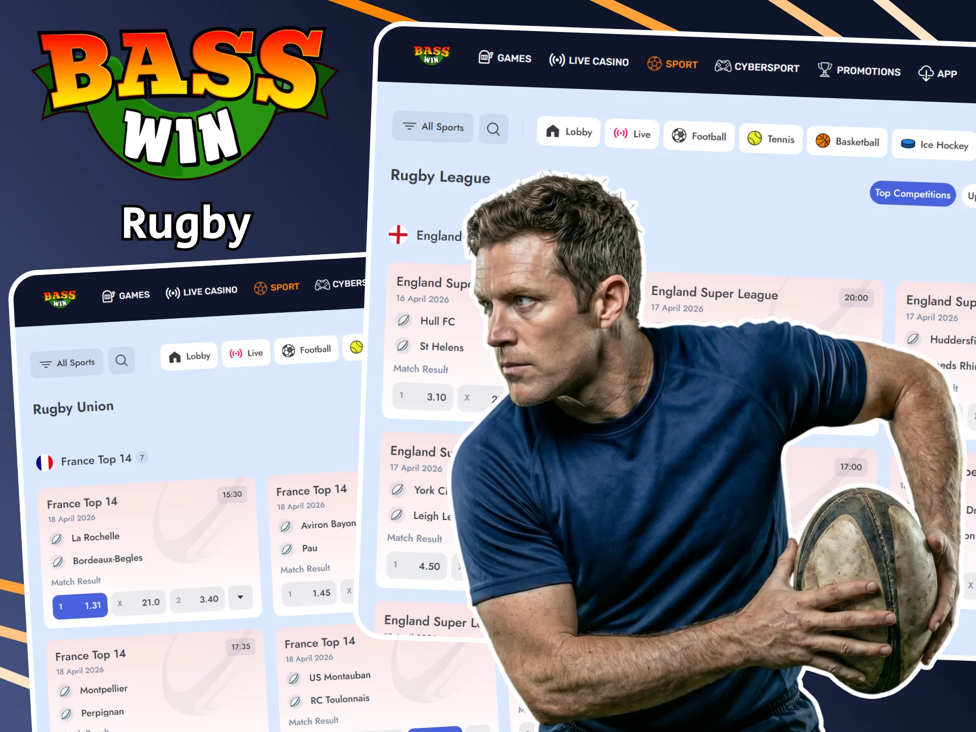 You can place a bet on rugby and see what the new match has in store for you on the Basswin website.