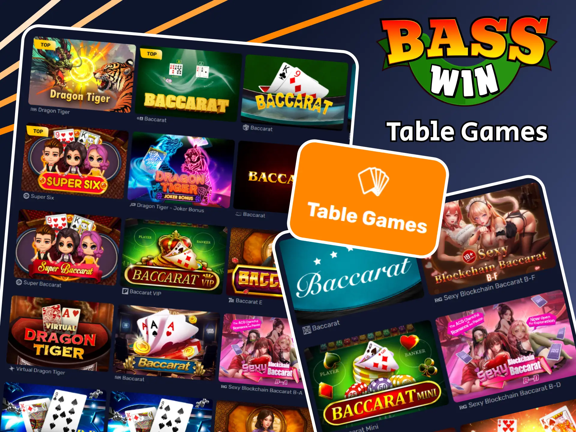Try playing table games on the Basswin platform.